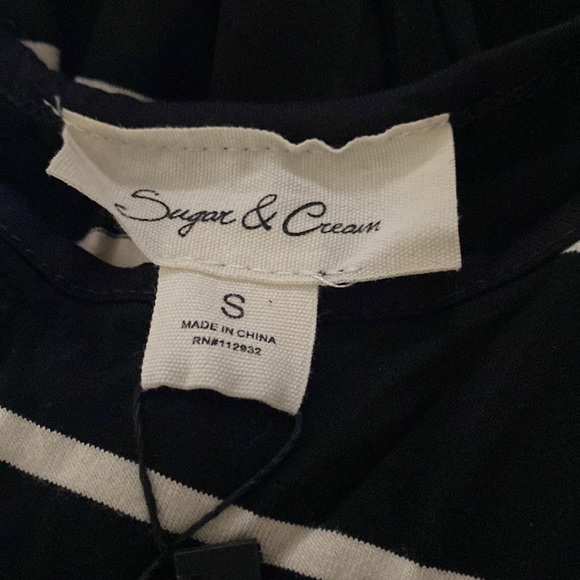 NWT Sugar & Cream Black with White Stripes Jumpsuit - Picture 5 of 5